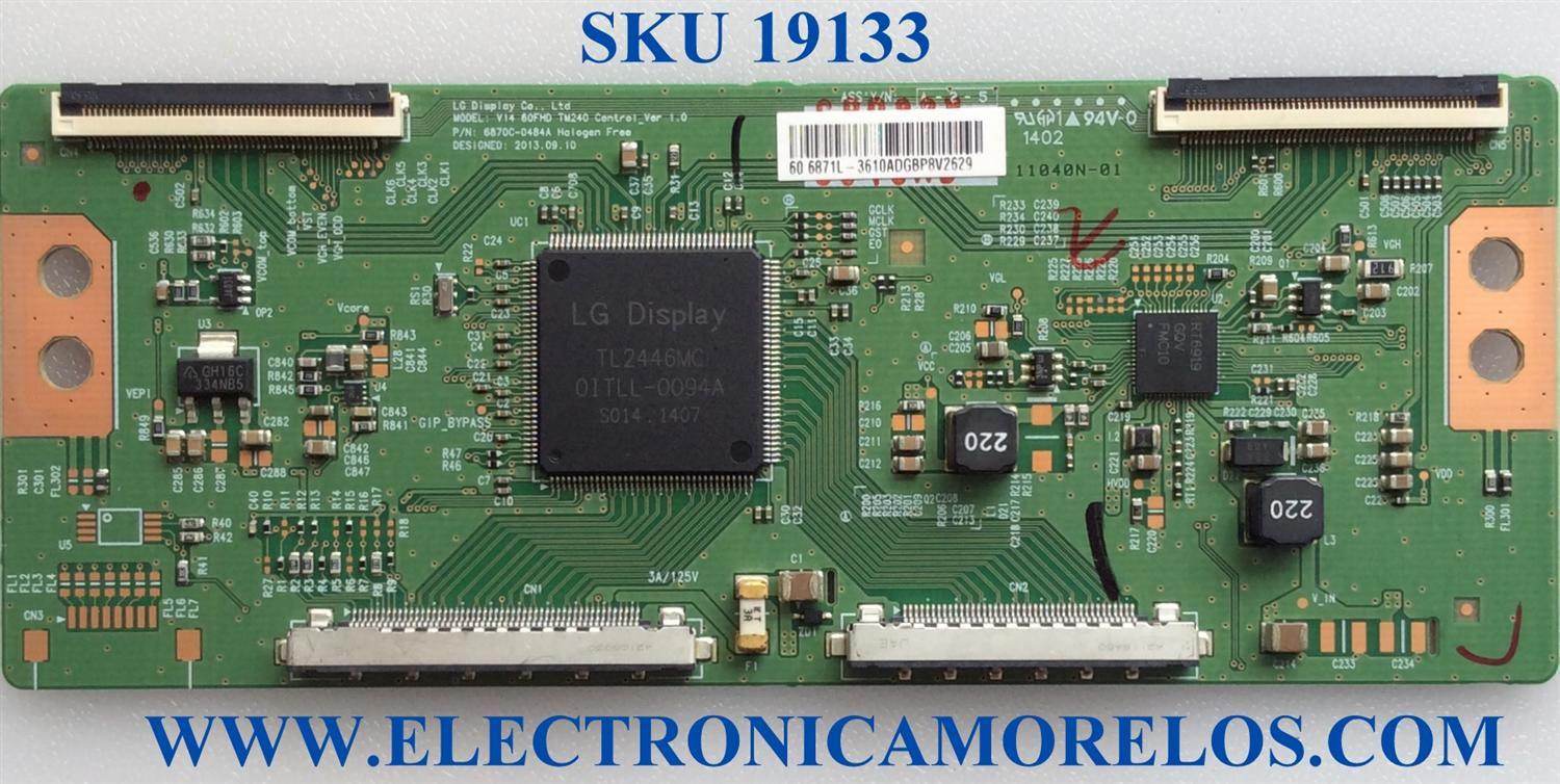 T-CON / PANASONIC 6871L-3610A / 6870C-0484A / 3610A / PANEL PAV6032-05 / MODELO TC-60AS530U
